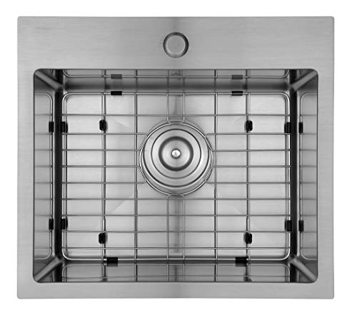 Starstar 19.75 x 16.75 inch Drop-in Topmount 304 Stainless Steel Single Bowl Bar/Kitchen/Laundry/Yard/Office Sink (With Grid)