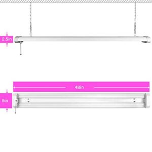 ANTLUX 4ft LED Grow Lights 50W Full Spectrum Integrated Growing Lamp Fixtures for Greenhouse Hydroponic Indoor Plant Seedling Veg and Flower, Plug in, ON/Off Pull Chain Included