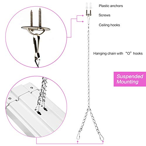 ANTLUX 4ft LED Grow Lights 50W Full Spectrum Integrated Growing Lamp Fixtures for Greenhouse Hydroponic Indoor Plant Seedling Veg and Flower, Plug in, ON/Off Pull Chain Included