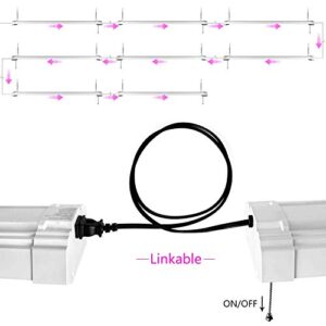 ANTLUX 4ft LED Grow Lights 50W Full Spectrum Integrated Growing Lamp Fixtures for Greenhouse Hydroponic Indoor Plant Seedling Veg and Flower, Plug in, ON/Off Pull Chain Included