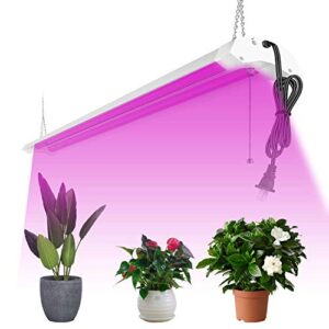 ANTLUX 4ft LED Grow Lights 50W Full Spectrum Integrated Growing Lamp Fixtures for Greenhouse Hydroponic Indoor Plant Seedling Veg and Flower, Plug in, ON/Off Pull Chain Included