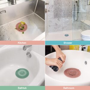 Hair Catcher Shower Drain Covers Protector Durable Silicone Bathtub Hair Stopper Easy to Install and Clean Suit for Bathroom Tub Shower and Sink, 5 Pack