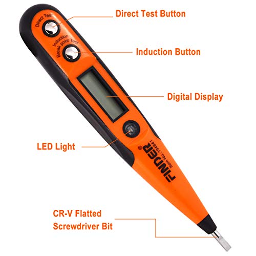 Finder Digital Voltage Tester Pen 12V-220V DC & AC Voltage Detector Intelligent Induction Electroprobe for Home Appliance Repairing and Detection