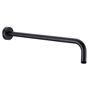 hanebath 16 inch extra long stainless steel shower arm with flange, oil rubbed bronze shower head extension arm