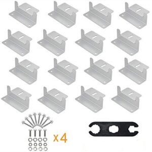 AOOHOOA Solar Panel Mounting Z Brackets Kit with Nuts and Bolts for RV Camper,Boat,Wall and Other Off Gird Roof Installation,A Set of 4 Units (4 Set)