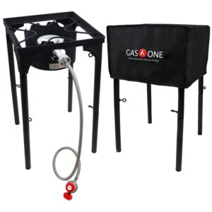 gas one b-3000h-15+50480 propane single burner camp stove with weather proof cove