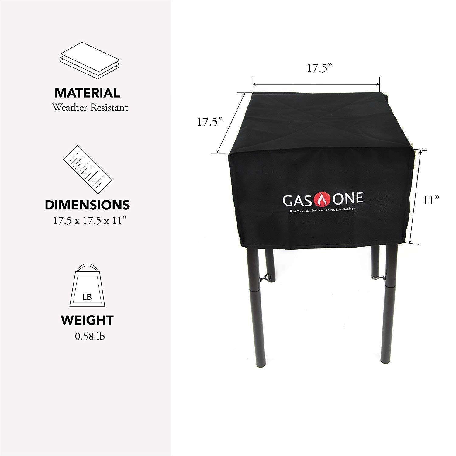 Gas One B-3000H-15+50480 Propane Single Burner Camp Stove with Weather Proof Cove