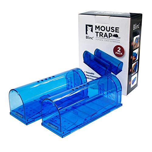 Humane Mouse Trap - Catch and Release Traps That Work - 2 Pack Trap No Kill for mice/Rodent Pet Safe (Dog/Cat) Best Indoor/Outdoor Mousetrap Non Killer Small Mole Capture Cage