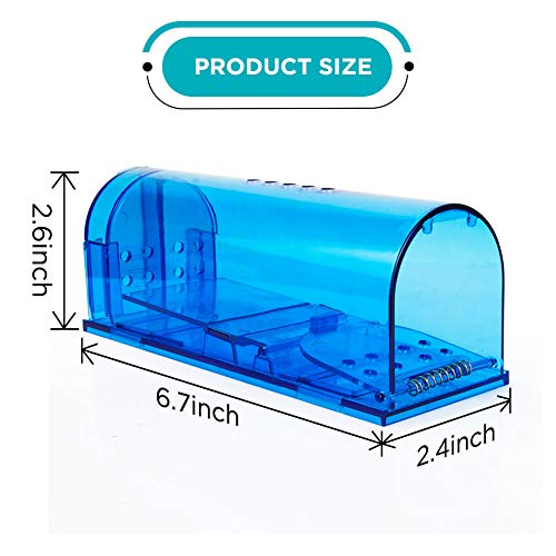 Humane Mouse Trap - Catch and Release Traps That Work - 2 Pack Trap No Kill for mice/Rodent Pet Safe (Dog/Cat) Best Indoor/Outdoor Mousetrap Non Killer Small Mole Capture Cage