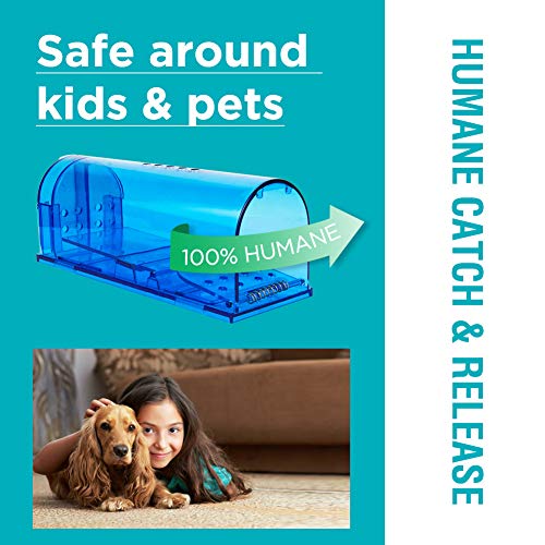 Humane Mouse Trap - Catch and Release Traps That Work - 2 Pack Trap No Kill for mice/Rodent Pet Safe (Dog/Cat) Best Indoor/Outdoor Mousetrap Non Killer Small Mole Capture Cage