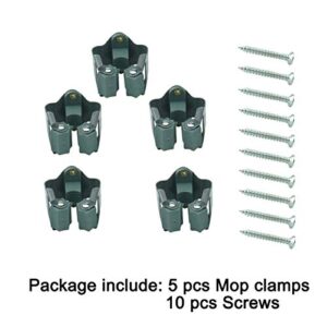 TIHOOD 5PCS Mop and Broom Holder/Bathroom Storage Organizer Mop Hanger/Wall Mounted Garden Storage Rack with Screws