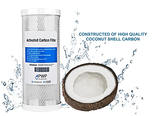 Activated Carbon CTO Water Filter Cartridge Standard 2.5 x10" 20 Micron 2 pack