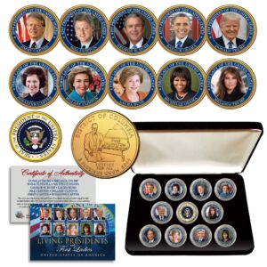living presidents and first ladies d.c. quarters 24k gold plated 11-coin set box
