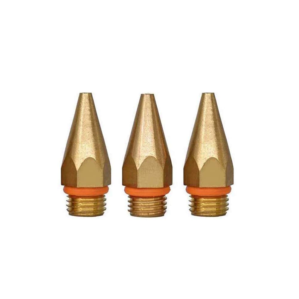 Hot Glue Gun Tips 7/16inches Thread Interchangeable Copper Nozzles for Hot Melting Glue Gun Bore Size 0.05" 0.06" 0.08" x 1.26" with Mini Wrench and Rubber Gaskets for Replacement Parts, 3Pcs/Set