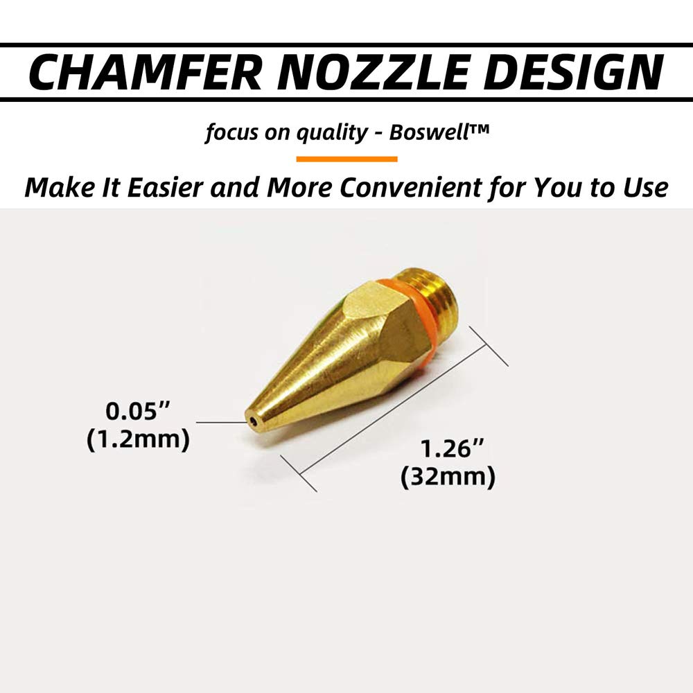 Hot Glue Gun Tips 7/16inches Thread Interchangeable Copper Nozzles for Hot Melting Glue Gun Bore Size 0.05" 0.06" 0.08" x 1.26" with Mini Wrench and Rubber Gaskets for Replacement Parts, 3Pcs/Set