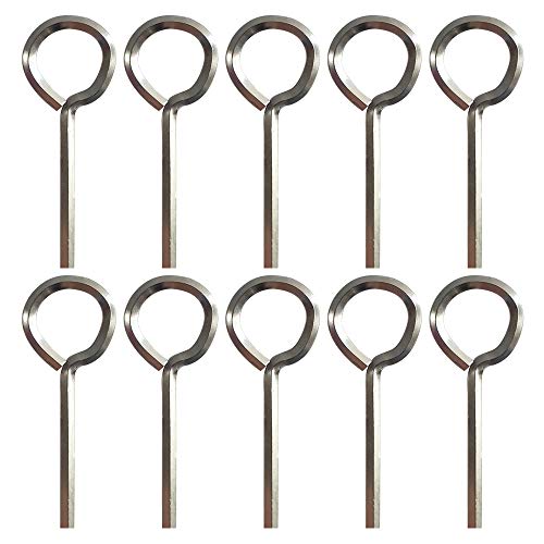 1/8” Standard Hex Dogging Key with Full Loop, Allen Wrench Door Key for Push Bar Panic Exit Devices, Solid Metal - 10 Packs