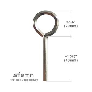 1/8” Standard Hex Dogging Key with Full Loop, Allen Wrench Door Key for Push Bar Panic Exit Devices, Solid Metal - 10 Packs