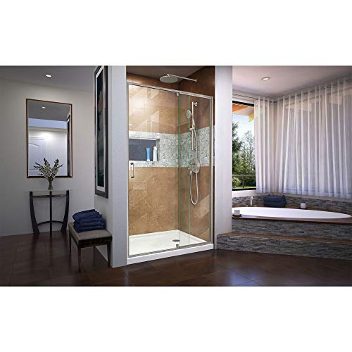 DreamLine Flex 38-42 in. W x 72 in. H Semi-Frameless Pivot Shower Door in Brushed Nickel