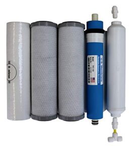 compatible apec ultimate complete 5 stage high capacity filter set for model ro-90 ro-perm ro reverse osmosis systems filter-max-90 1/4", 100% compatible + instructions and free tech support