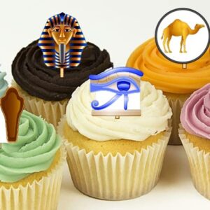 12 Egypt Pyramids Toga Party Cupcake Toppers Food Picks