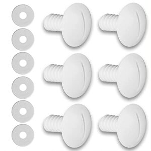 henmi plastic wheel screws (pack of 6 screws) for polaris pool cleaner 180/280 with extra 6 pcs washers pool cleaner replacement parts c55 c-55, white