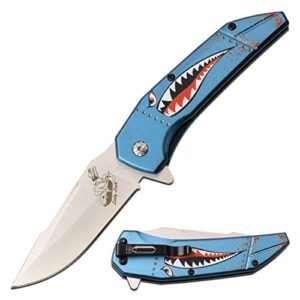 mtech usa mt-a1129bl spring assisted knife, blue
