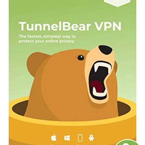 TunnelBear VPN | Wifi & Internet Privacy, Unlimited Data, 5 Devices | 1 Year | PC Code