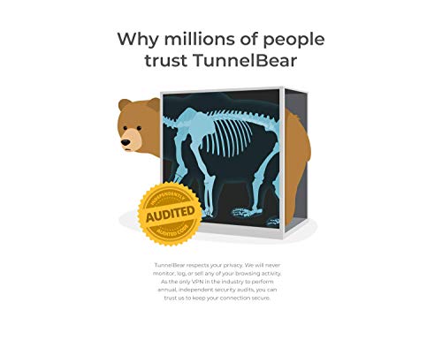 TunnelBear VPN | Wifi & Internet Privacy, Unlimited Data, 5 Devices | 1 Year | PC Code