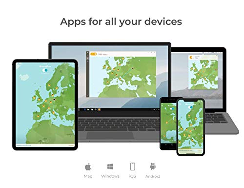TunnelBear VPN | Wifi & Internet Privacy, Unlimited Data, 5 Devices | 1 Year | PC Code