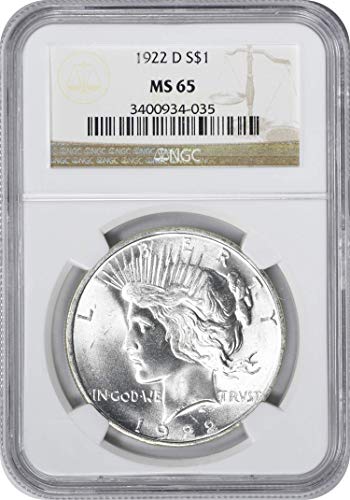 1922-D Peace Dollar, MS65, NGC