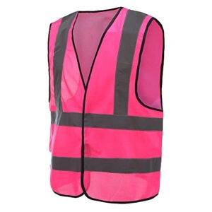 AYKRM 12 colour High visibility viz vest hi vis viz reflective safety vests for men (XS-8XL) (X-Large, Pink)