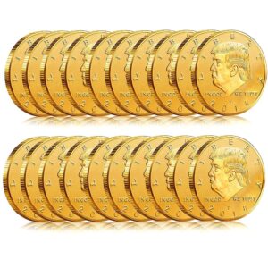 novobey donald trump gold coin, 2018 gold plated collectable coin, 45th president - 20 pack