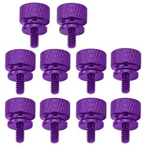 yateng 10-pcs anodized aluminum computer case thumbscrews (6-32 thread) for computer cover/power supply/pci slots/hard drives diy personality modification & beautification (purple)