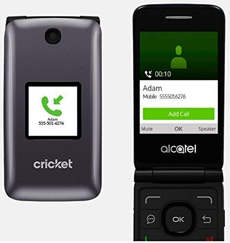 Alcatel QUICKFLIP 4044C | 4G LTE | HD Voice FlipPhone | Cricket Unlocked for T-Mobile & AT&T, Grey, 4GB