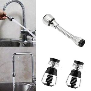 kitchen faucet sprayer extension flexible 360 degrees swivel sink faucet water saver pack with 2 pc water tap (3 pack)