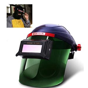 welding helmet, auto darkening welding face shield, solar powered welder protective gear for arc tig mig ct tig kr, 10 protective sheet inlcuded