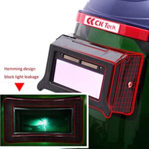 Welding Helmet, Auto Darkening Welding Face Shield, Solar Powered Welder Protective Gear for Arc Tig Mig CT TIG KR, 10 Protective Sheet Inlcuded