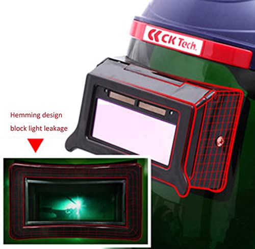 Welding Helmet, Auto Darkening Welding Face Shield, Solar Powered Welder Protective Gear for Arc Tig Mig CT TIG KR, 10 Protective Sheet Inlcuded