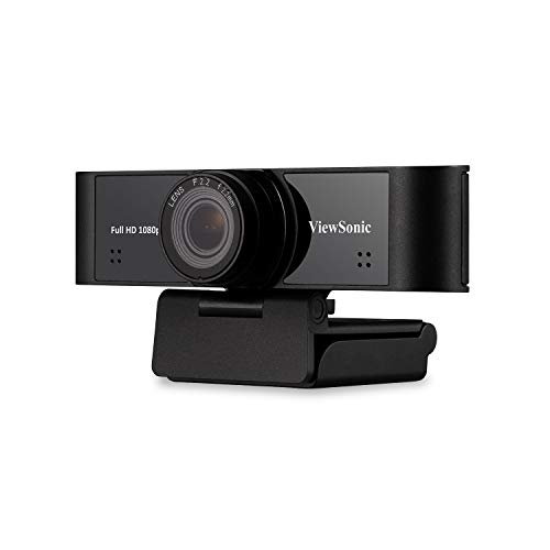 ViewSonic VB-CAM-001 Full HD 1080p USB Web Camera w/Dual Stereo Microphone with Auto Noise Reduction,110 Degree Ultra-Wide Lens for Zoom/Teams/Skype Conferencing and Video Calls on PC and Mac