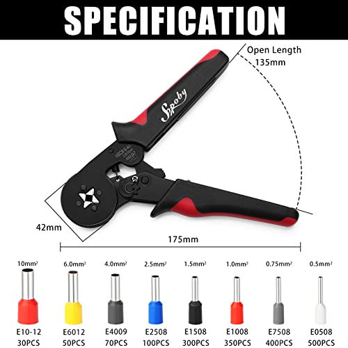 Ferrule Crimping Tool Kit - Sopoby Ferrule Crimper Plier (AWG 28-7) with 1800pcs Wire Ferrules Kit Wire Ends Terminals