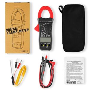 Digital Clamp Meter AP-570N,6000 Counts Auto-ranging Multimeter with DC/AC Voltage&Current,Resistance,Capacitance,Temperature,Frequency,Duty Cycle (Black-570N)