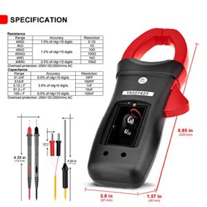 Digital Clamp Meter AP-570N,6000 Counts Auto-ranging Multimeter with DC/AC Voltage&Current,Resistance,Capacitance,Temperature,Frequency,Duty Cycle (Black-570N)