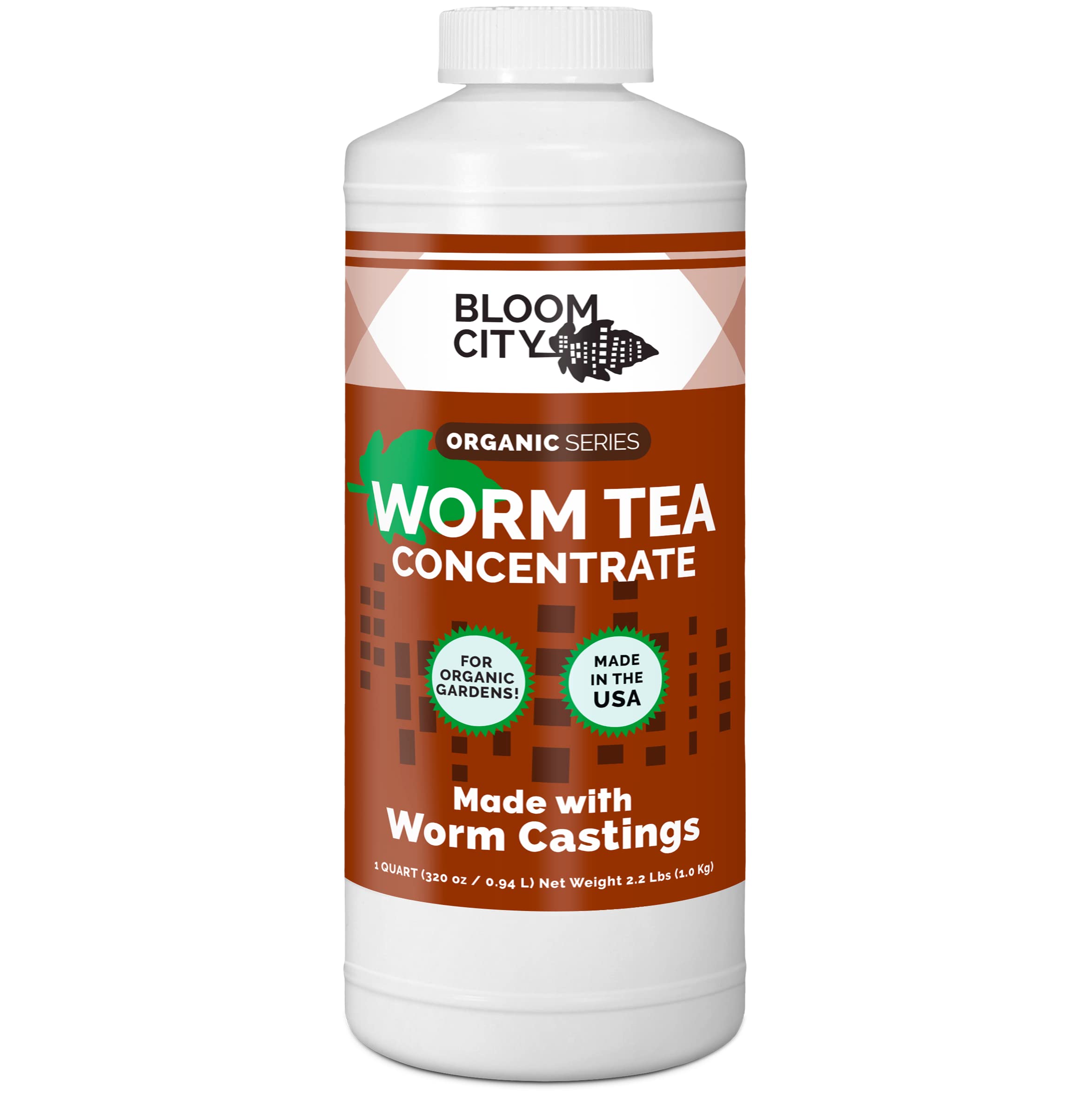 Organic Earthworm Tea Concentrate and Compost and Bokashi Booster by Bloom City, Quart (32 oz)