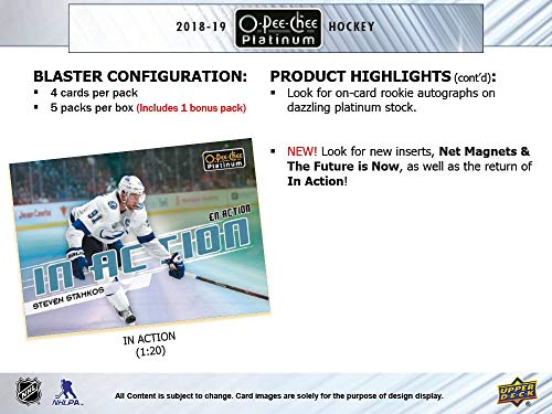 2018-19 Upper Deck O-Pee-Chee Platinum Hockey 5ct Blaster Box