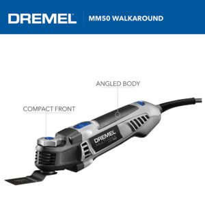 Dremel MM50-01 Multi-Max Oscillating DIY Tool Kit with Tool-LESS Accessory Change- 5 Amp, 30 Accessories- Compact Head & Angled Body- Drywall, Nails, Remove Grout & Sanding, 17.2 x 4.2 x 10.5"`