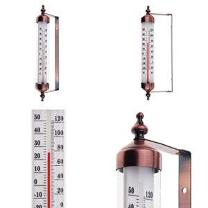 Outside Thermometer with Bronze Effect Design - Stylish Outdoor Thermometer Suitable for Outside Wall Greenhouse Garage