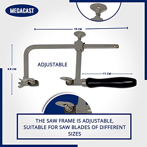 Megacast GERMAN STYLE JEWELERS SAW FRAME with 144 ASSORTED JEWELERS SAW BLADES