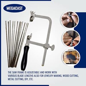 Megacast GERMAN STYLE JEWELERS SAW FRAME with 144 ASSORTED JEWELERS SAW BLADES