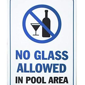 Monifith Swimming Pool Safety Sign No Glass Allowed in Pool Area Pool Rules Signs 8X12 Inch