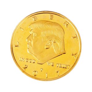 donald trump gold coin, 2017 gold plated collectable coin, 45th president - 1 pack (glod)
